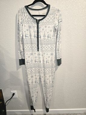 Hearth & Hand with Magnolia Holiday Fair Isle One Piece Pajamas XS